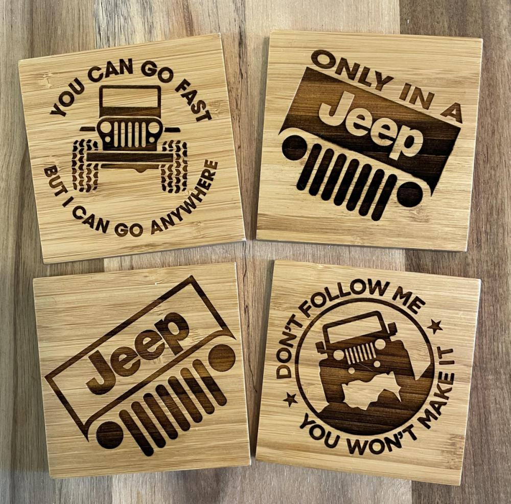 Bamboo Jeep Coasters