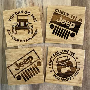 Bamboo Jeep Coasters